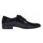 Pantofi barbati eleganti din piele naturala calapod lat Negru Lacuit GKR016NL